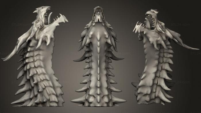 Бюсты монстры и герои (Голова Алдуина, BUSTH_0859) 3D модель для ЧПУ станка